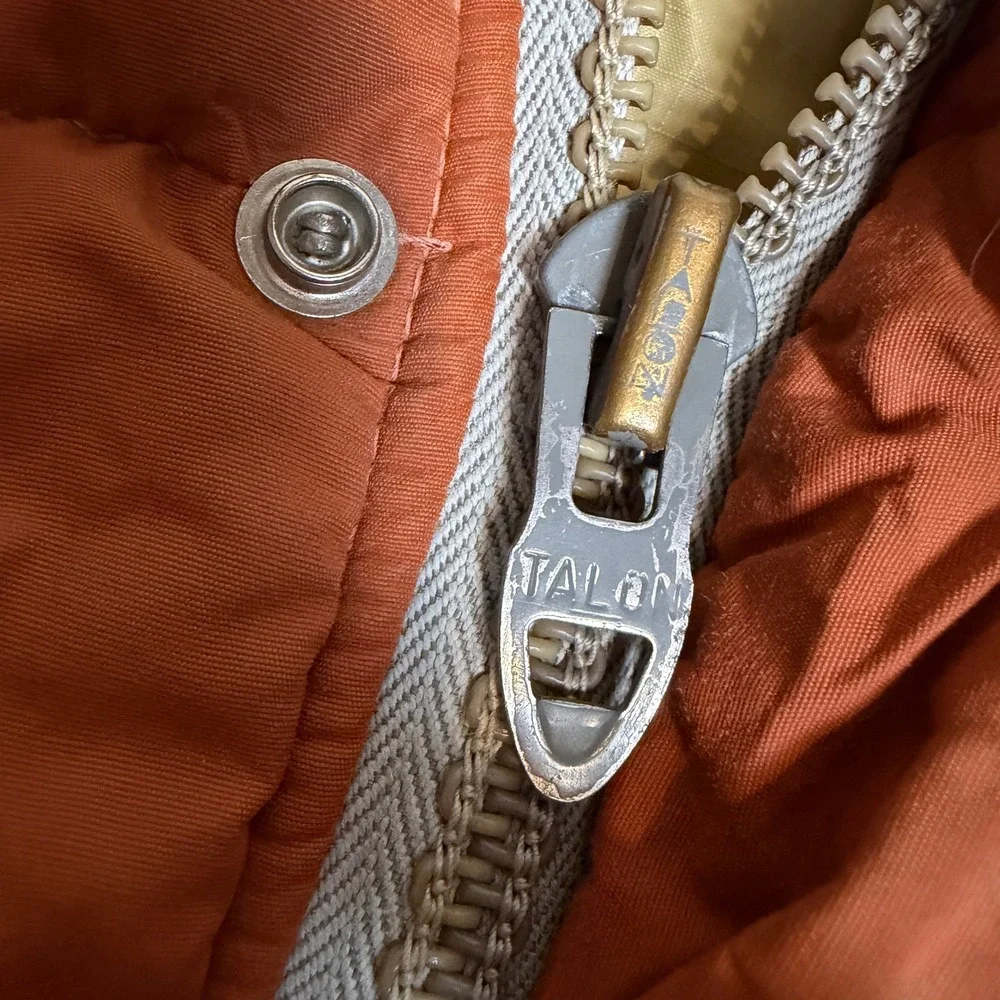 Vintage The North Face Brown Label Puffer Jacket Orange XL 70s Made in USA Talon